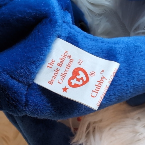 TY Beanie Baby CLUBBY the Royal Blue Teddy Bear - Picture 7 of 10